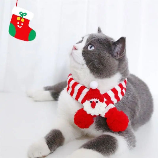 KFX-5415101 Adjustable Knitted Scarf for Small Dogs and Cats – Winter Pet Apparel for Chihuahua and Similar Breeds