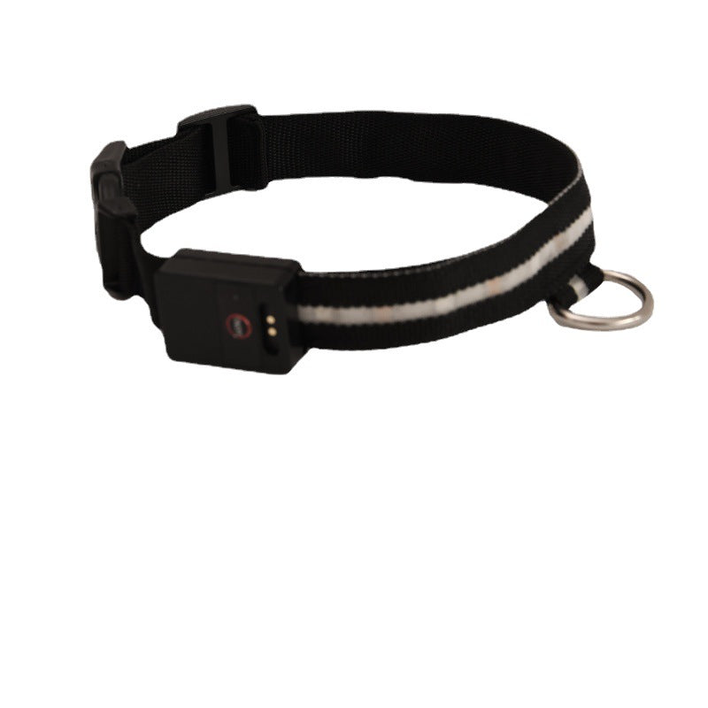 KFX-5415485 Luminous Black Dog Walking Collar with Rope for Halloween, Christmas, and Year-Round Use