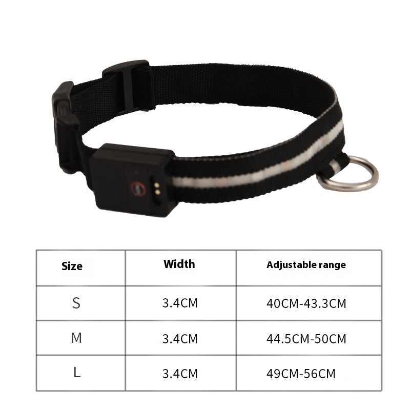 KFX-5415485 Luminous Black Dog Walking Collar with Rope for Halloween, Christmas, and Year-Round Use