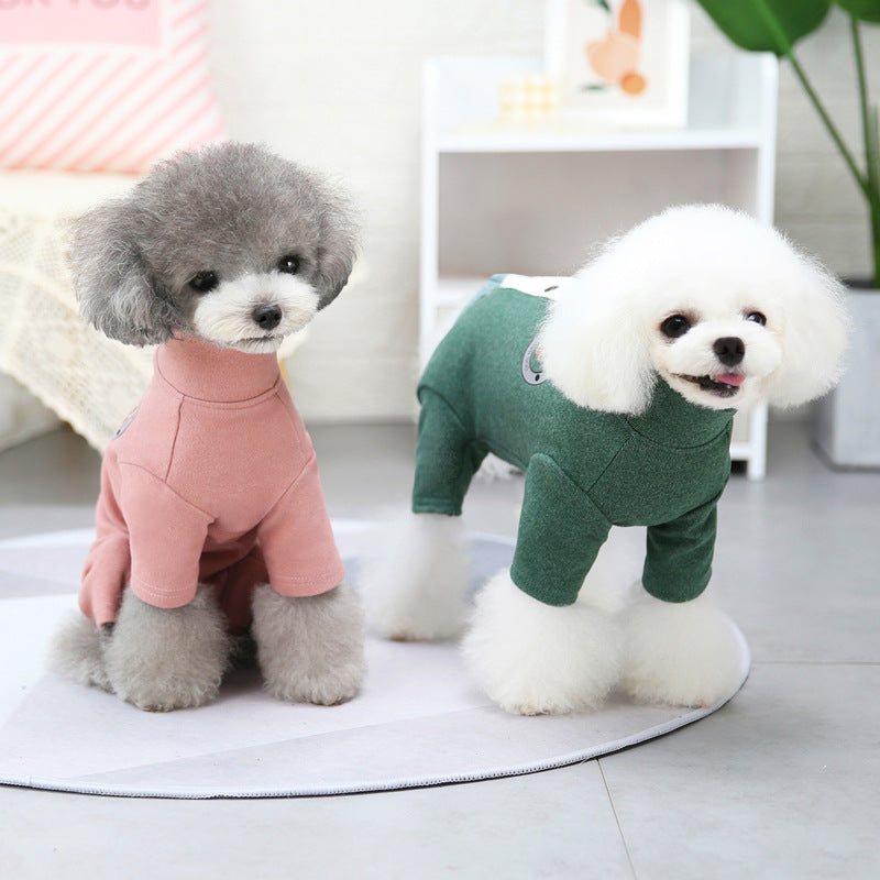 KFX-5415869 Warm and Cozy Winter Teddy Coat for Small Dogs with Adjustable Belly Protector and Reflective Safety Features