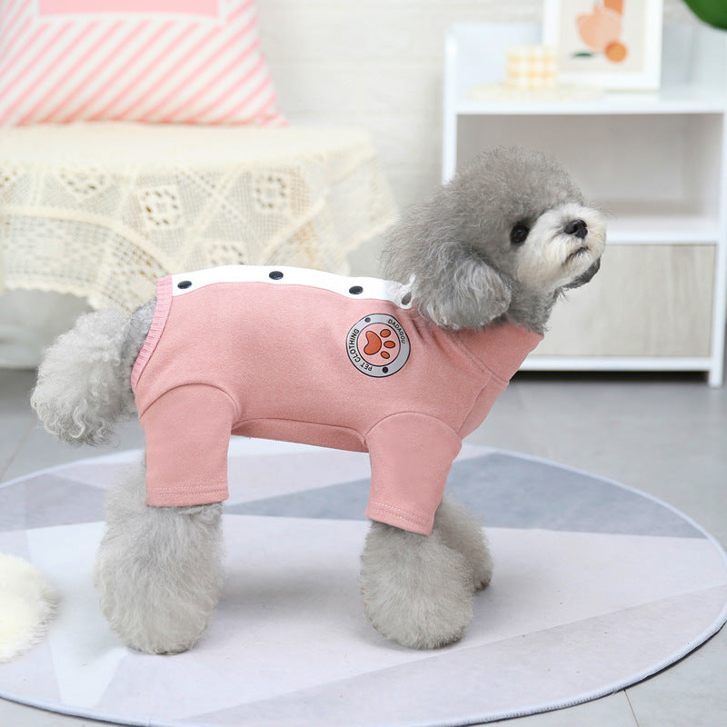 KFX-5415869 Warm and Cozy Winter Teddy Coat for Small Dogs with Adjustable Belly Protector and Reflective Safety Features