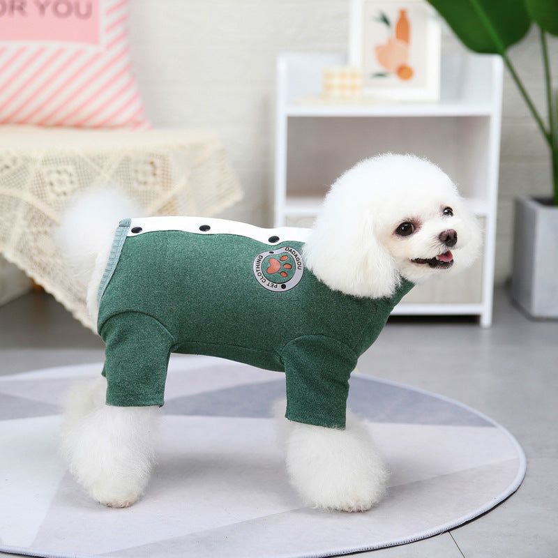 KFX-5415869 Warm and Cozy Winter Teddy Coat for Small Dogs with Adjustable Belly Protector and Reflective Safety Features