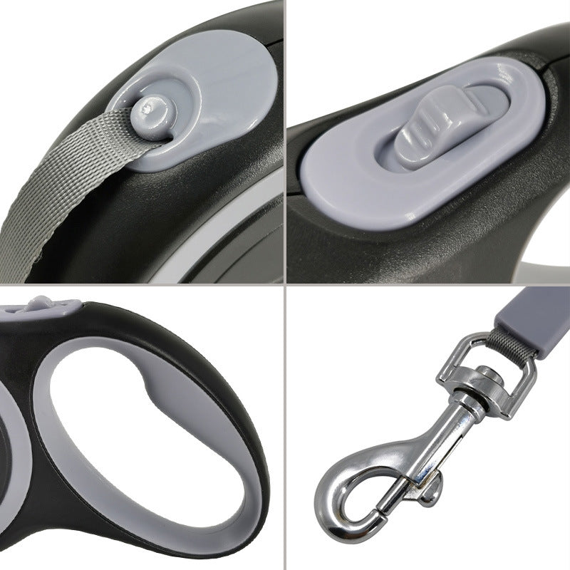 KFX-5417277 Retractable Telescopic Pet Leash for Small to Medium Dogs, Comfortable Handle, Adjustable Length