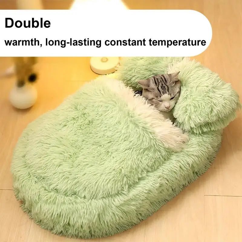 KFX-5417533 Cozy Anti-Slip Pet Nest Bed for Small Dogs and Cats - Perfect for Winter Comfort