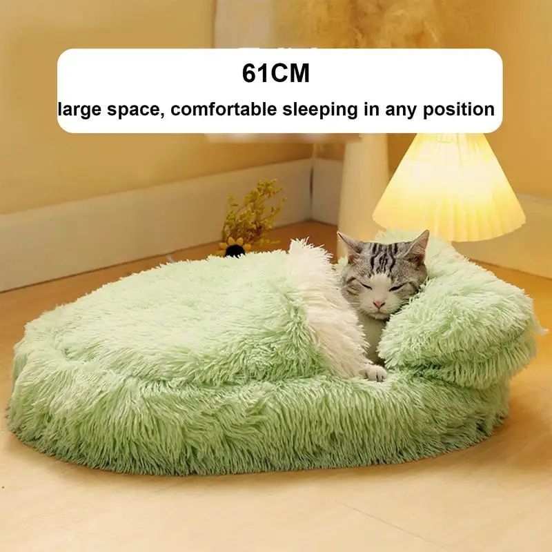 KFX-5417533 Cozy Anti-Slip Pet Nest Bed for Small Dogs and Cats - Perfect for Winter Comfort