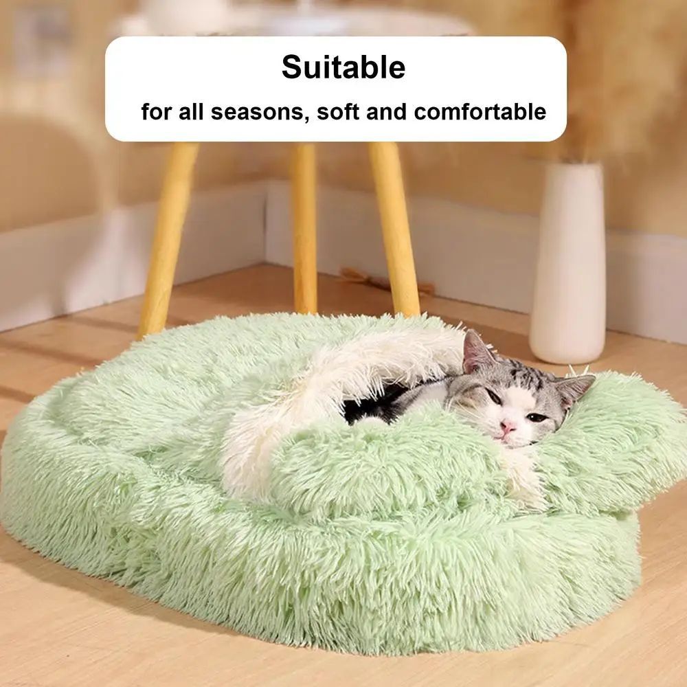 KFX-5417533 Cozy Anti-Slip Pet Nest Bed for Small Dogs and Cats - Perfect for Winter Comfort
