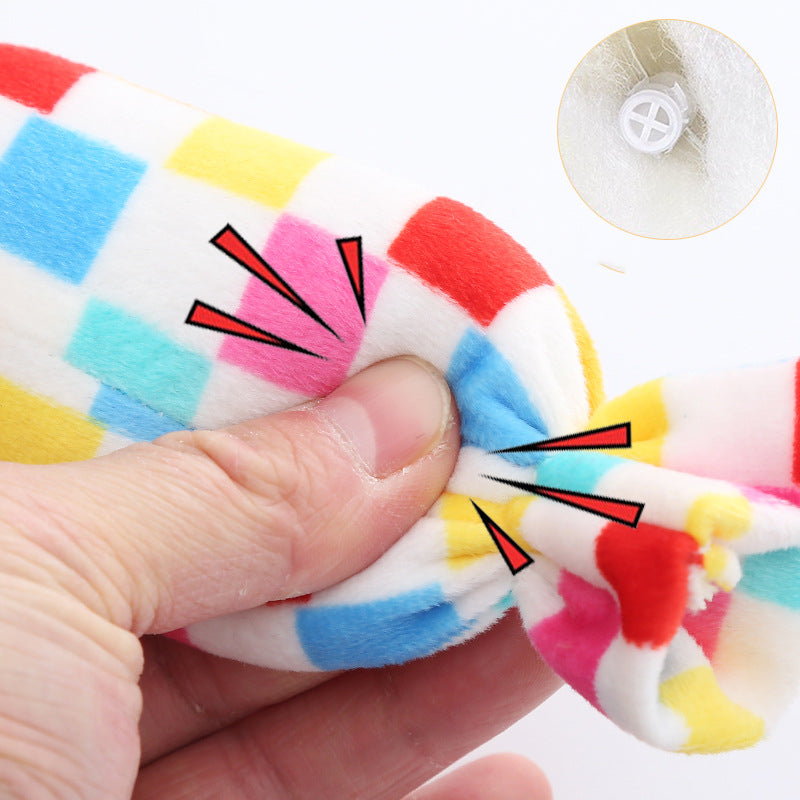 KFX-5422909 Candy Square Puzzle Dog Toy with Sound for Interactive Play and Dental Care