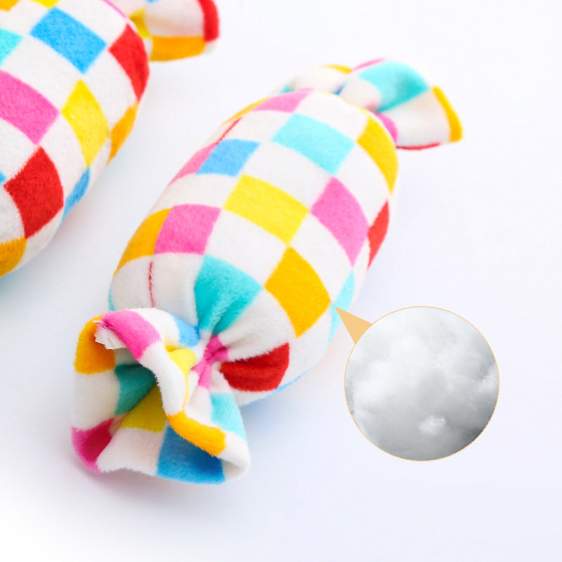 KFX-5422909 Candy Square Puzzle Dog Toy with Sound for Interactive Play and Dental Care