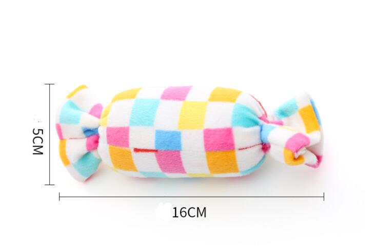 KFX-5422909 Candy Square Puzzle Dog Toy with Sound for Interactive Play and Dental Care