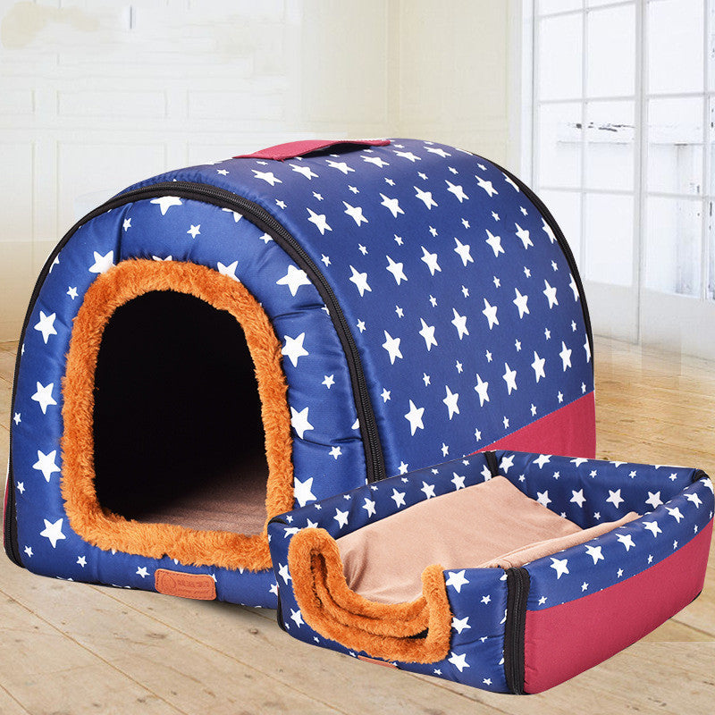 KFX-5423293 Portable Removable Dog House with Washable Fabric for Large Breeds