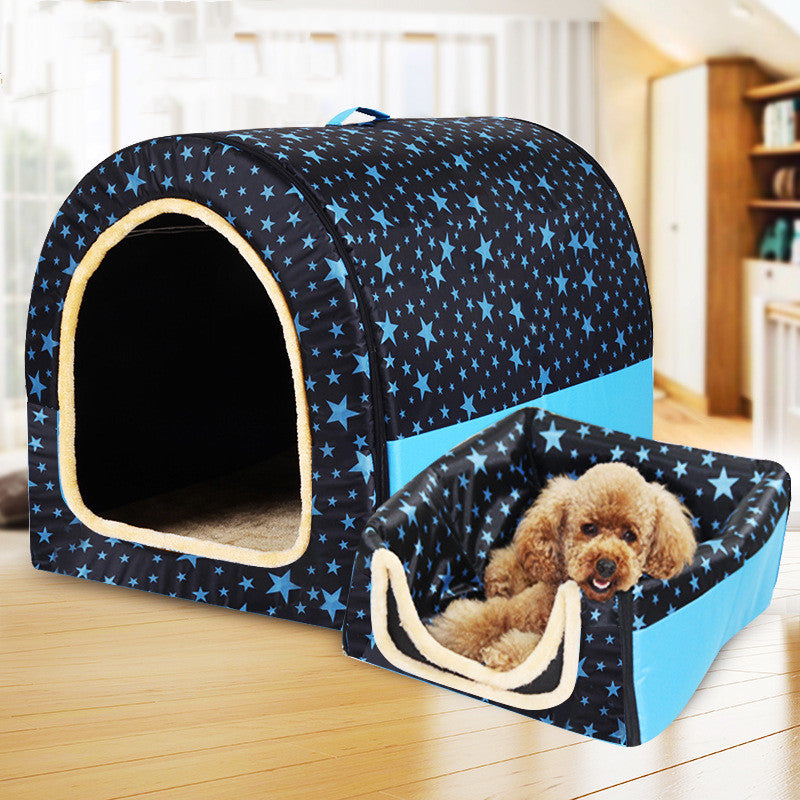 KFX-5423293 Portable Removable Dog House with Washable Fabric for Large Breeds