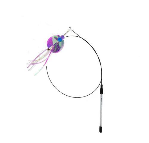 KFX-5424061 Insect Series Funny Cat Stick with Roll-Up Long Steel Wire Feathers