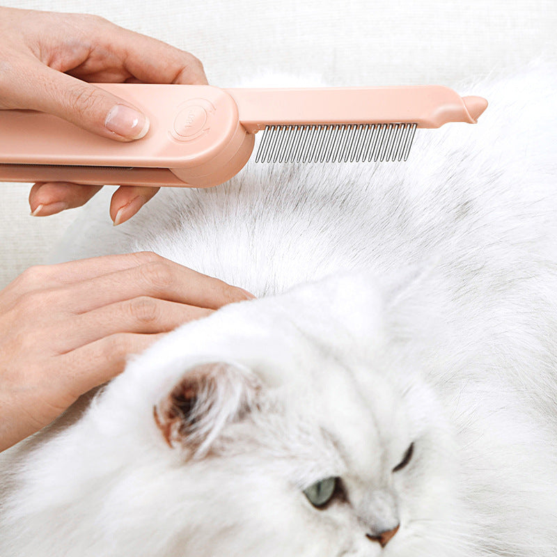 KFX-5424829 Dual-Teeth Pet Dematting Comb for Dogs and Cats - Ergonomic Non-Slip Handle for Easy Grooming