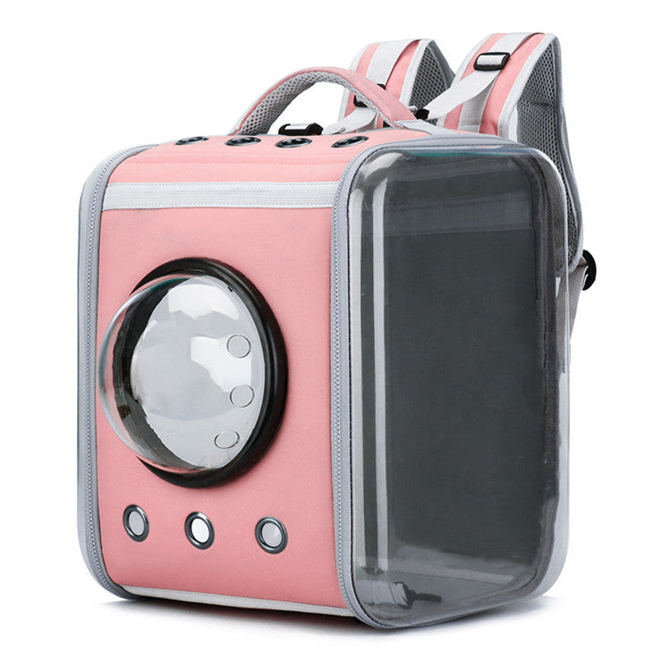 KFX-5425469 Transparent Space Capsule Pet Backpack - Foldable EVA Cat Carrier, Medium Soft Design (For Pets Up to 15 kg)