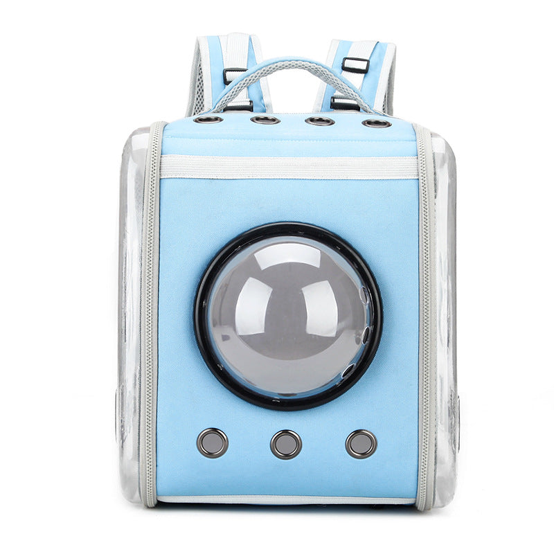 KFX-5425469 Transparent Space Capsule Pet Backpack - Foldable EVA Cat Carrier, Medium Soft Design (For Pets Up to 15 kg)