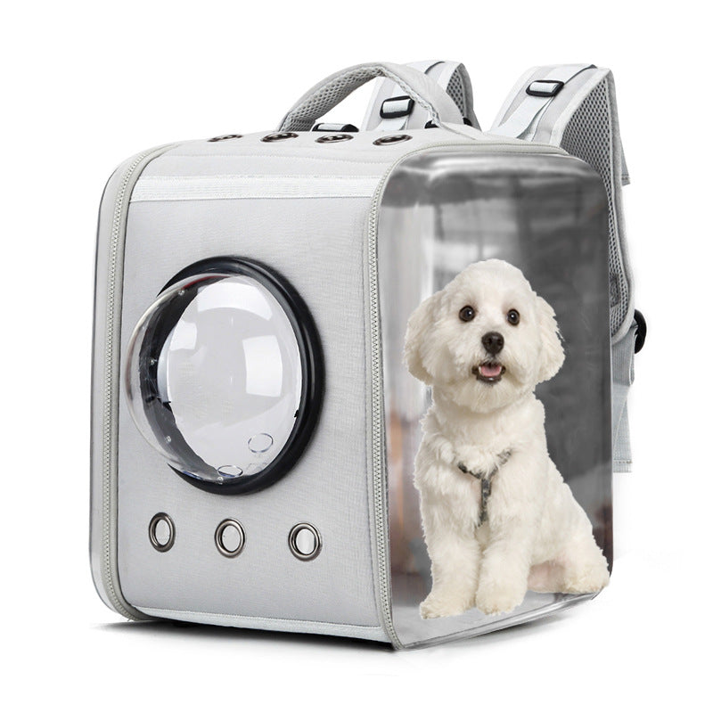 KFX-5425469 Transparent Space Capsule Pet Backpack - Foldable EVA Cat Carrier, Medium Soft Design (For Pets Up to 15 kg)