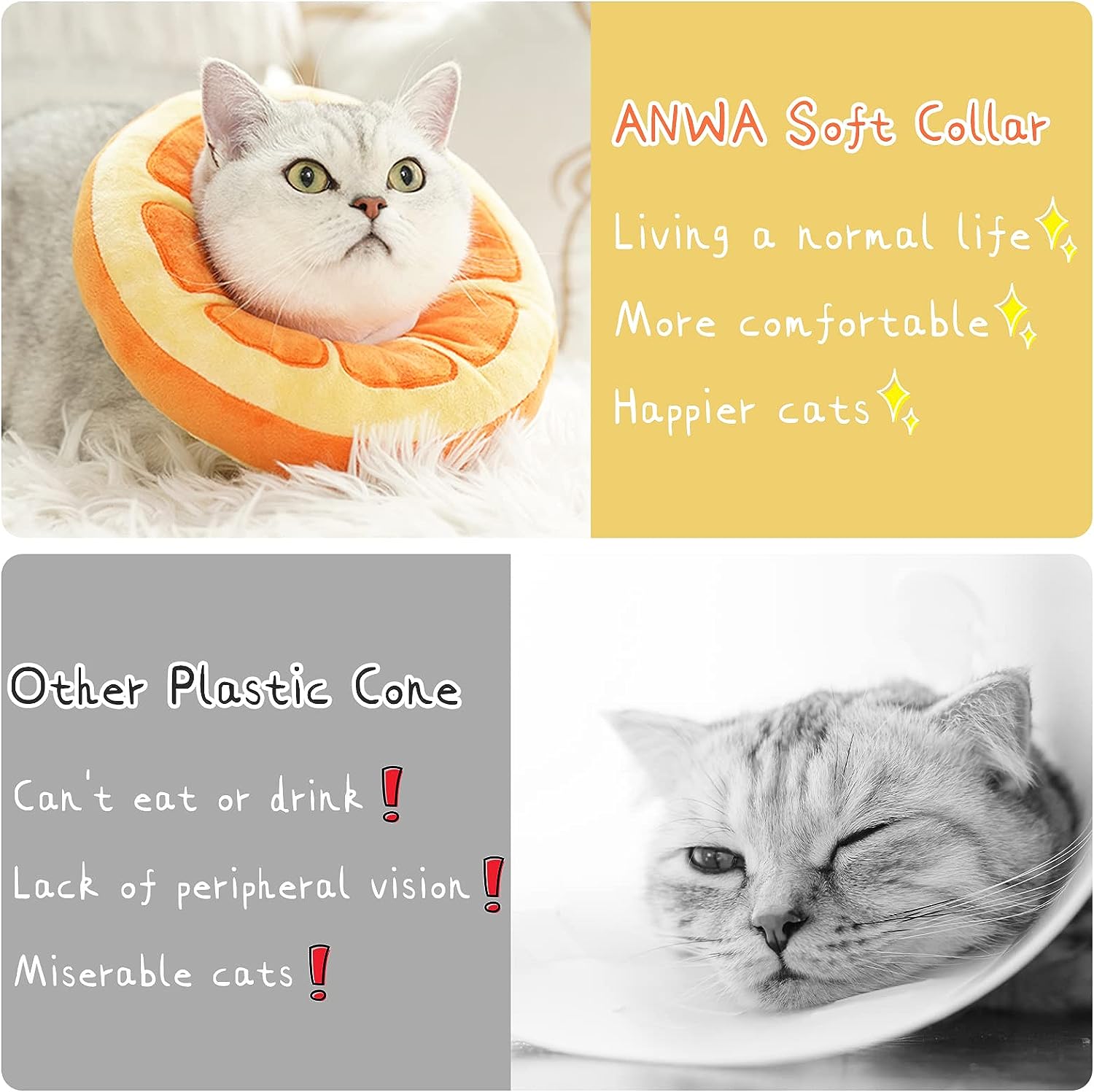 KFX-5426493 Adjustable Soft Fabric Cat Recovery Cone for Post-Surgery Care