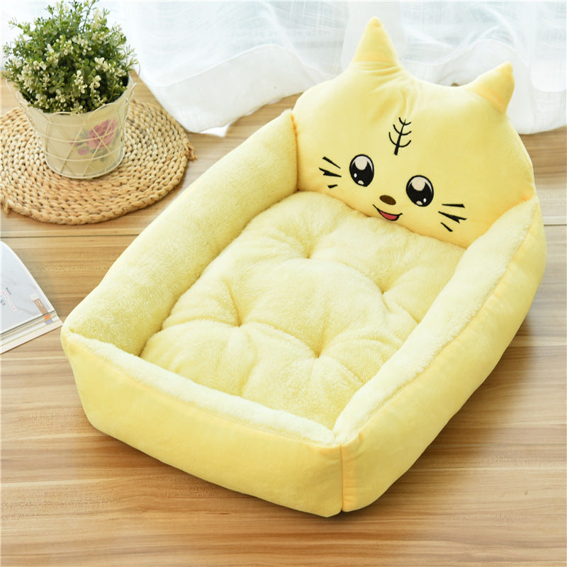 KFX-5427645 Warm Cozy Cartoon Doghouse Bed for Cats and Dogs in 7 Colors, Soft Velvet and Rebound PP Cotton