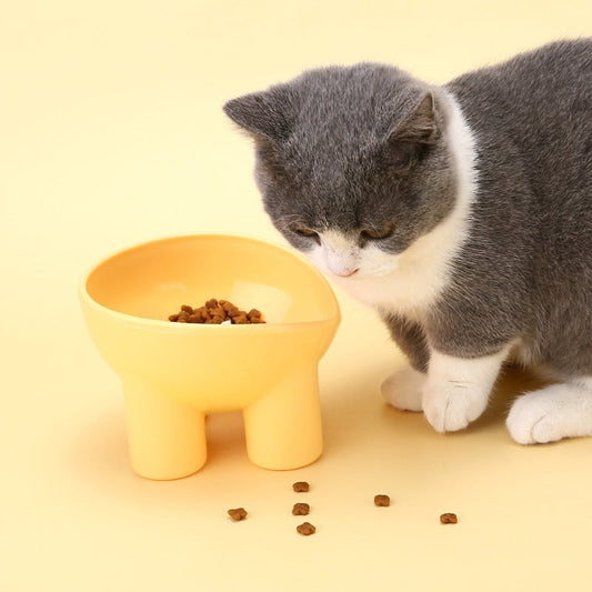 KFX-5429181 Elevated Double Pet Bowl for Cats - Neck Protection, Anti-Tumble Design, Available in Four Color Options