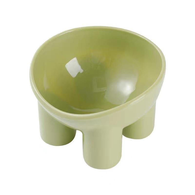 KFX-5429181 Elevated Double Pet Bowl for Cats - Neck Protection, Anti-Tumble Design, Available in Four Color Options