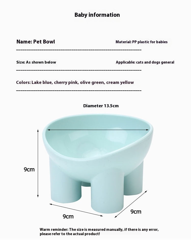 KFX-5429181 Elevated Double Pet Bowl for Cats - Neck Protection, Anti-Tumble Design, Available in Four Color Options