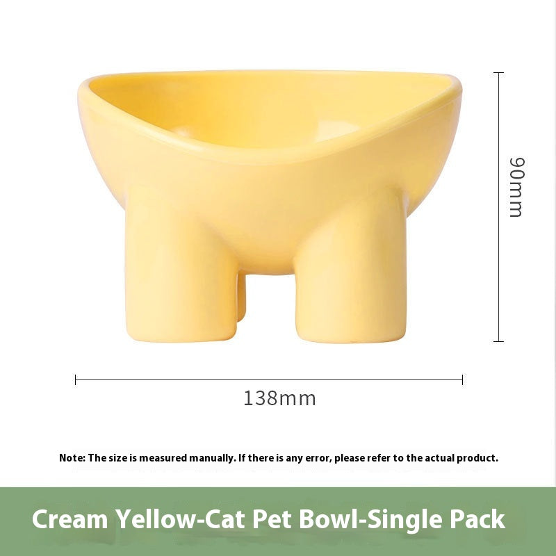 KFX-5429181 Elevated Double Pet Bowl for Cats - Neck Protection, Anti-Tumble Design, Available in Four Color Options