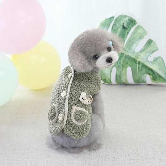 KFX-5431357 Cute Velvet Vest for Pets in Autumn & Winter – Available in Multiple Colors and Sizes