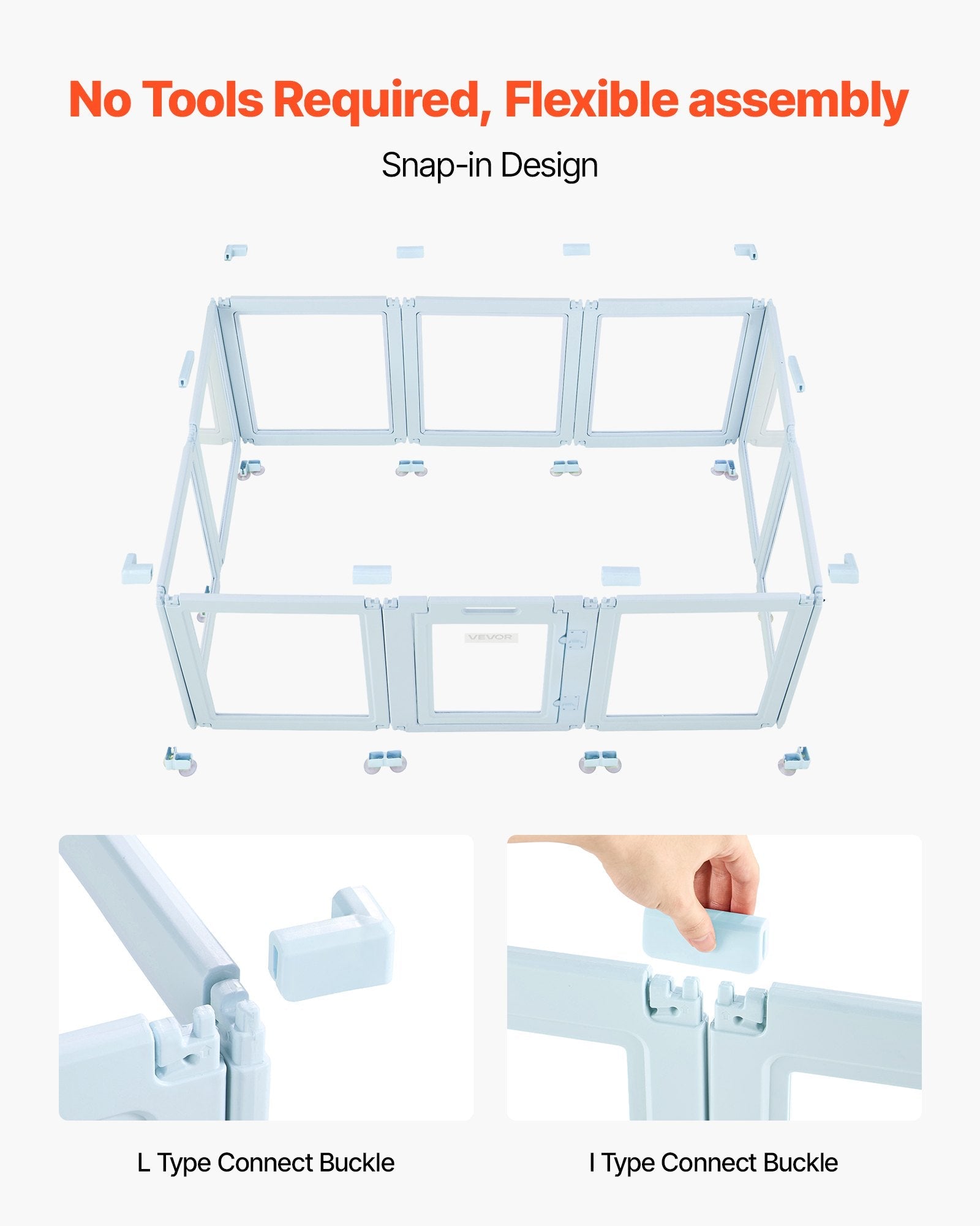 KFX-5432637 Transparent Whelping Box Playpen for Large Dogs - 76x49x30 Inch Easy Assembly Design
