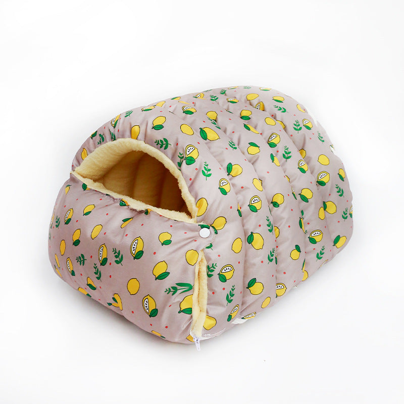 KFX-5433021 Cozy Semi-Enclosed Cat Nest Sleeping Bag with Removable Washable Cover in Various Colors