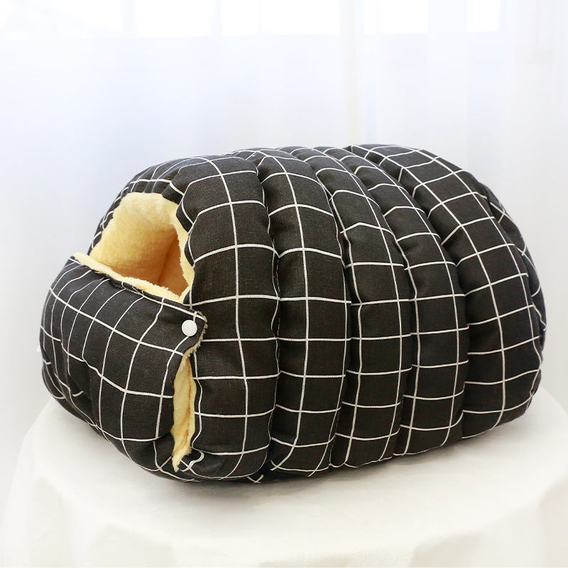 KFX-5433021 Cozy Semi-Enclosed Cat Nest Sleeping Bag with Removable Washable Cover in Various Colors