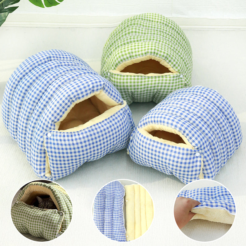 KFX-5433021 Cozy Semi-Enclosed Cat Nest Sleeping Bag with Removable Washable Cover in Various Colors