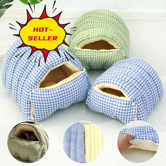KFX-5433021 Cozy Semi-Enclosed Cat Nest Sleeping Bag with Removable Washable Cover in Various Colors