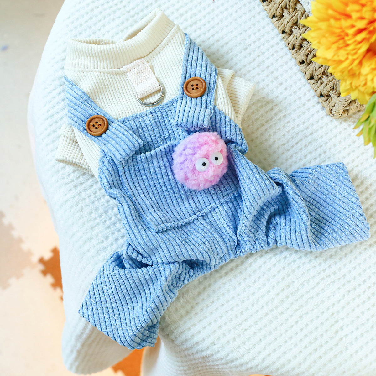 KFX-5434557 Elf Overalls for Pets - Casual Dog and Cat Clothing in Various Sizes