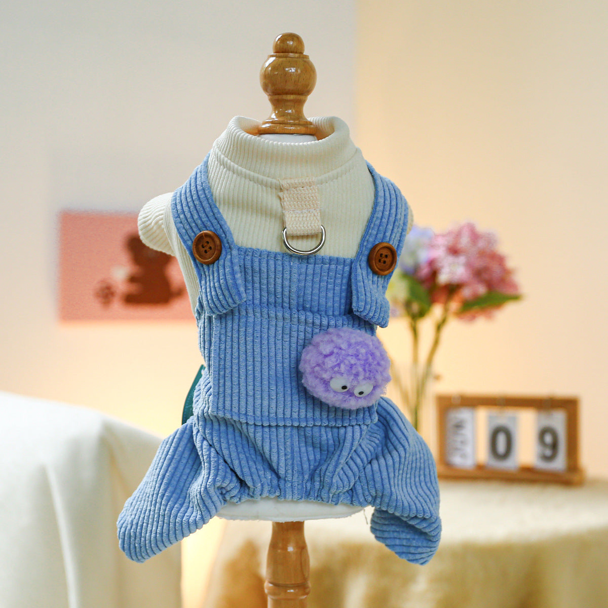 KFX-5434557 Elf Overalls for Pets - Casual Dog and Cat Clothing in Various Sizes