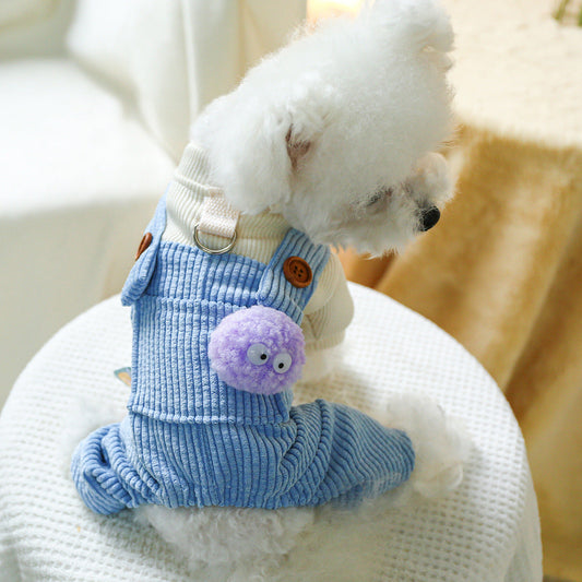 KFX-5434557 Elf Overalls for Pets - Casual Dog and Cat Clothing in Various Sizes