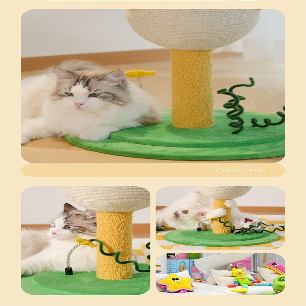 KFX-5434941 Puffer Fish-Shaped Multi-Tier Cat Climbing Frame with Scratching Post and Interactive Toys