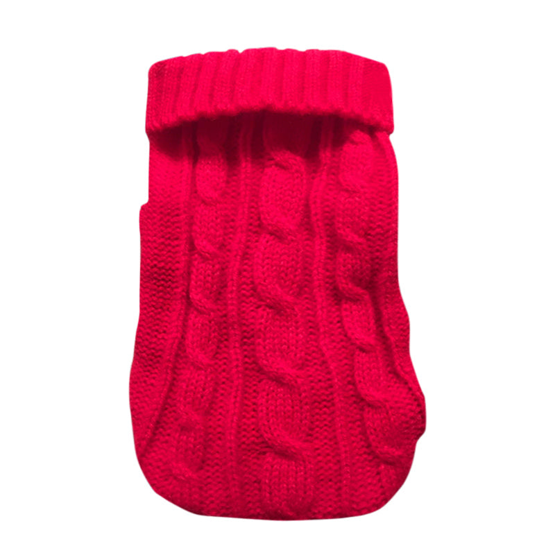 KFX-5435325 Cozy Thick Knit Pet Sweater for Cats - Warm and Stylish Fashion in Various Colors