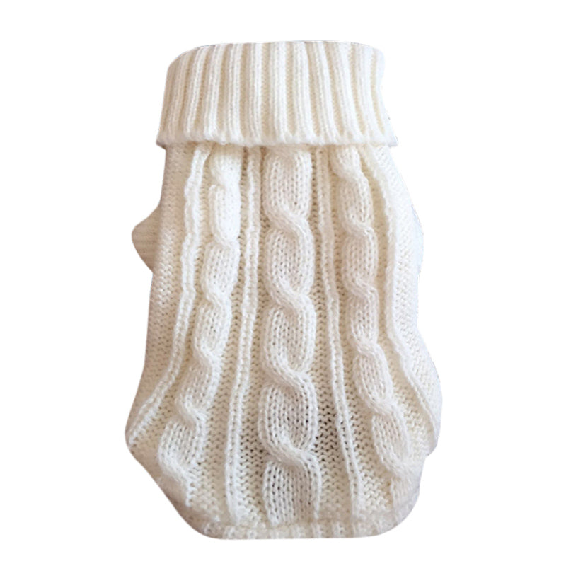 KFX-5435325 Cozy Thick Knit Pet Sweater for Cats - Warm and Stylish Fashion in Various Colors