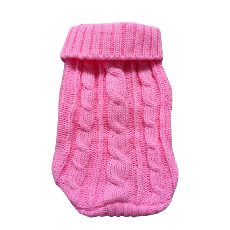 KFX-5435325 Cozy Thick Knit Pet Sweater for Cats - Warm and Stylish Fashion in Various Colors