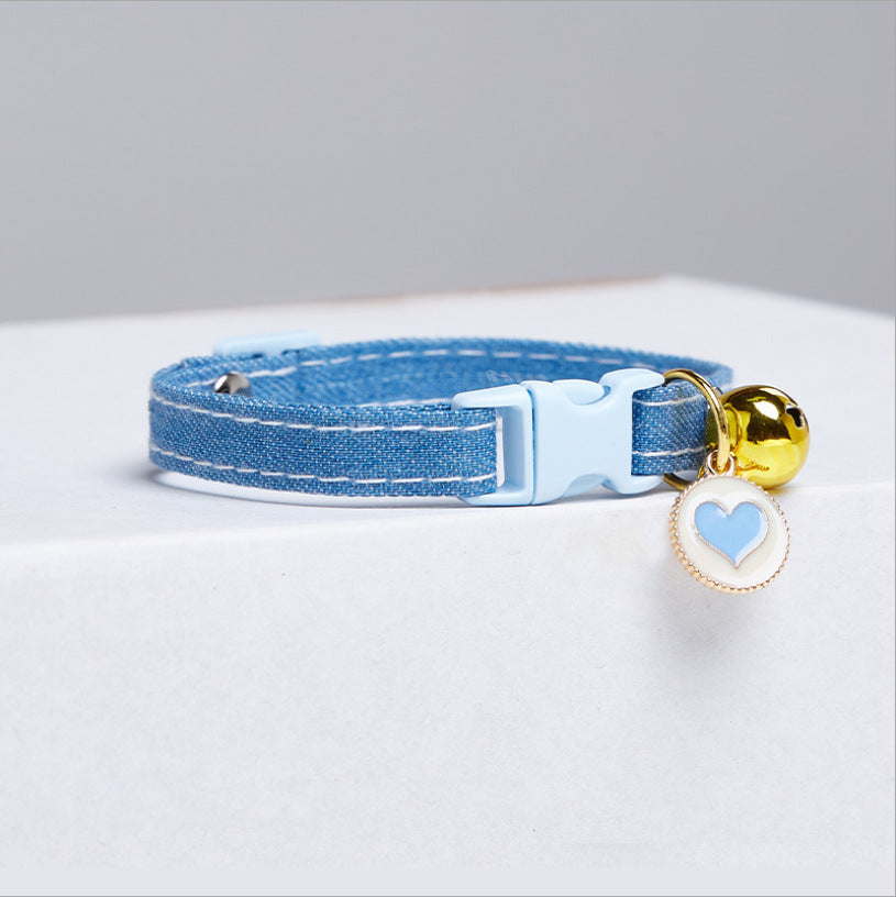 KFX-5436733 Cute Polka Dot Cat and Small Dog Collar with Bell - Multiple Color Options Available