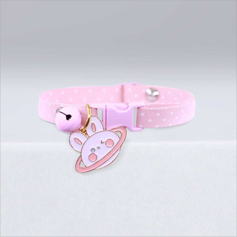KFX-5436733 Cute Polka Dot Cat and Small Dog Collar with Bell - Multiple Color Options Available