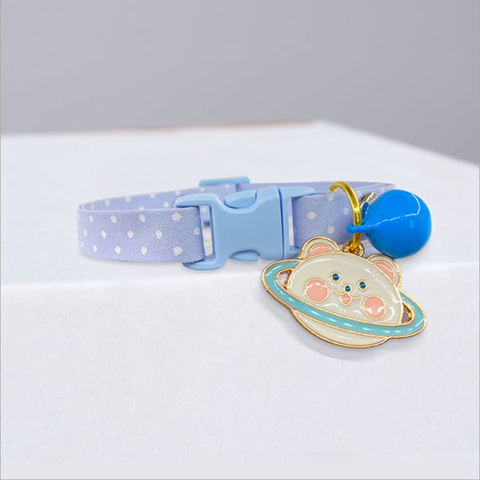 KFX-5436733 Cute Polka Dot Cat and Small Dog Collar with Bell - Multiple Color Options Available