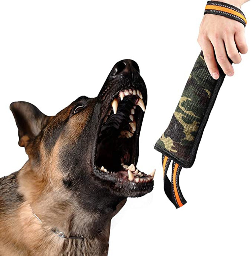 KFX-5439549 Reflective Jute Dog Training Bite Stick with Yellow Edge - 55cm