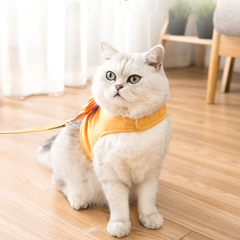 KFX-5440317 Cute Cat Vest Harness with Anti-Breakaway Walking Rope for Comfortable Outdoor Adventures
