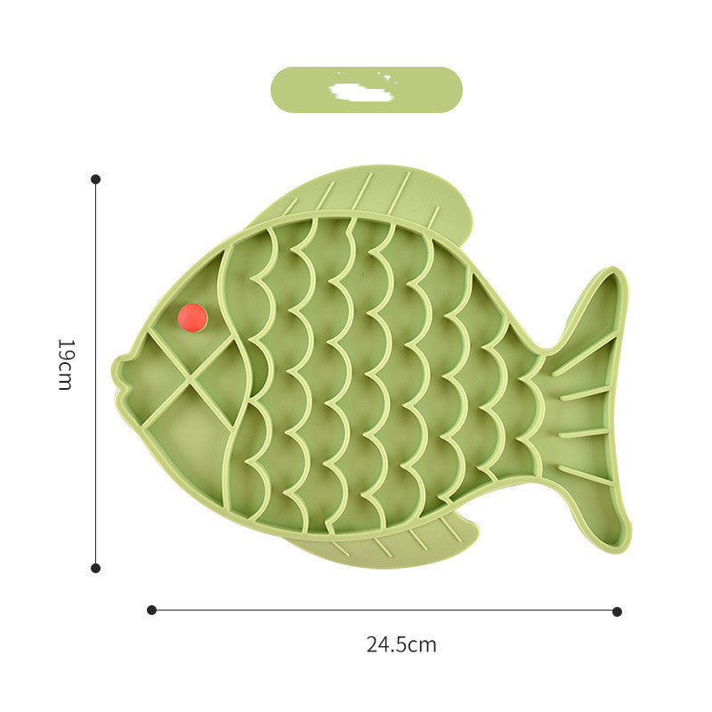 KFX-5440701 Silicone Fish-Shaped Slow Feeding Licking Mat for Dogs and Cats