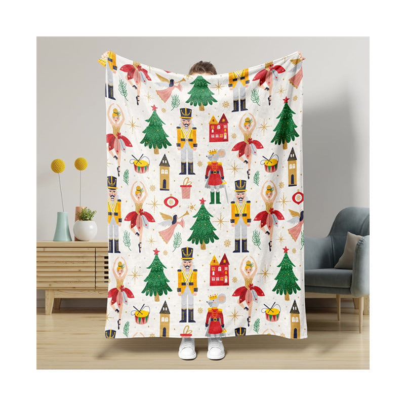 KFX-5441341 Nutcracker Pattern Blanket for All Seasons - Perfect for Beds and Sofas, Various Sizes Available