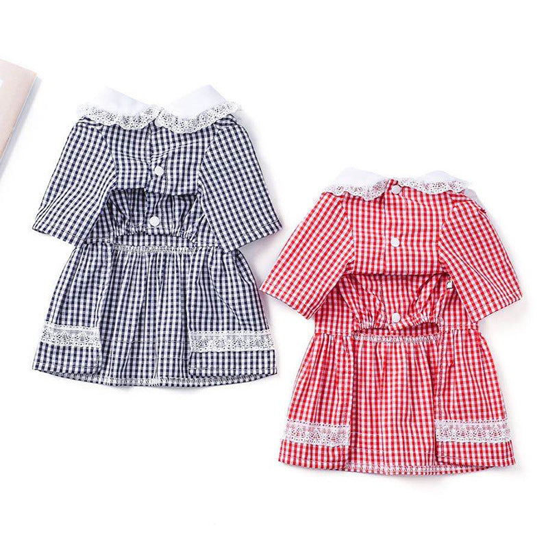 KFX-5442109 Strawberry Embroidery Cotton Pet Shirt with Button and Lapel Design