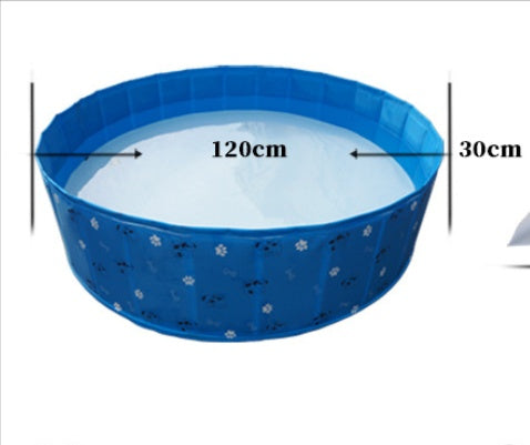 KFX-5442365 Foldable PVC Pet Bathtub - Multifunctional Swimming Pool for Pets, 80cm Diameter, Easy Storage