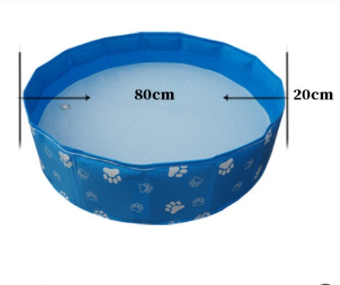 KFX-5442365 Foldable PVC Pet Bathtub - Multifunctional Swimming Pool for Pets, 80cm Diameter, Easy Storage