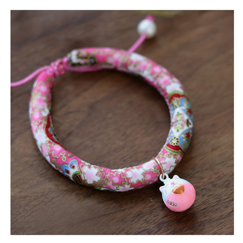 KFX-5442493 Japanese Style Pearl Collar for Dogs and Cats, Adjustable 15-40 cm